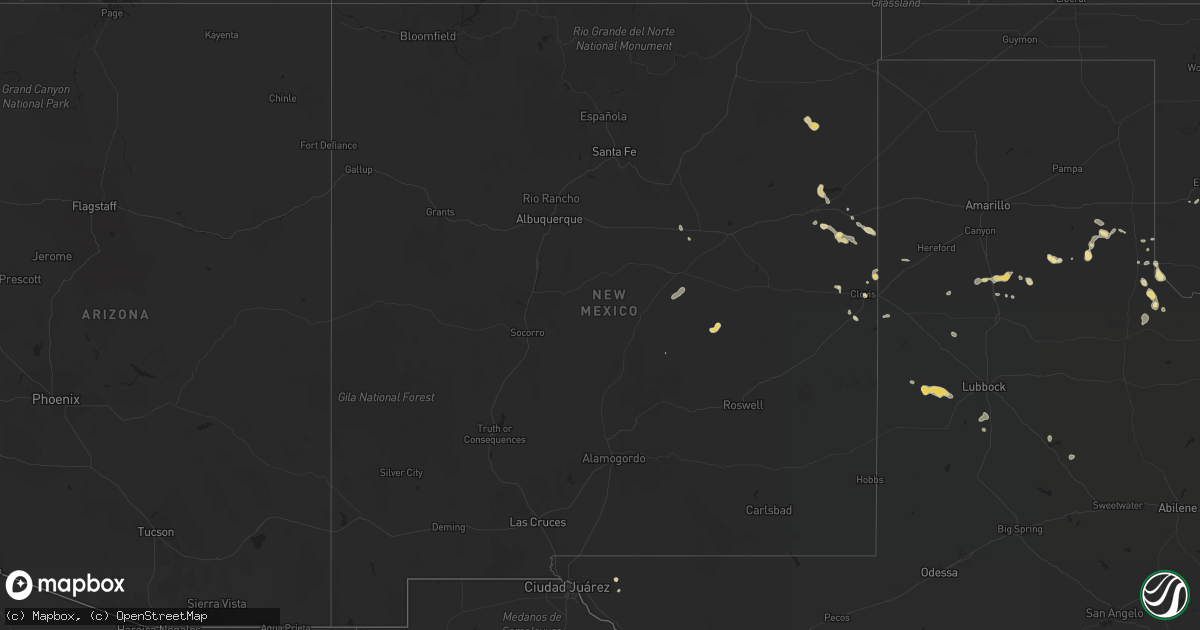 Hail map in New Mexico on August 22, 2017