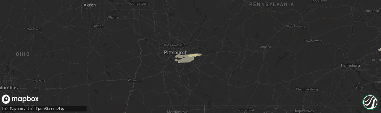 Hail map in Trafford, PA on August 22, 2017