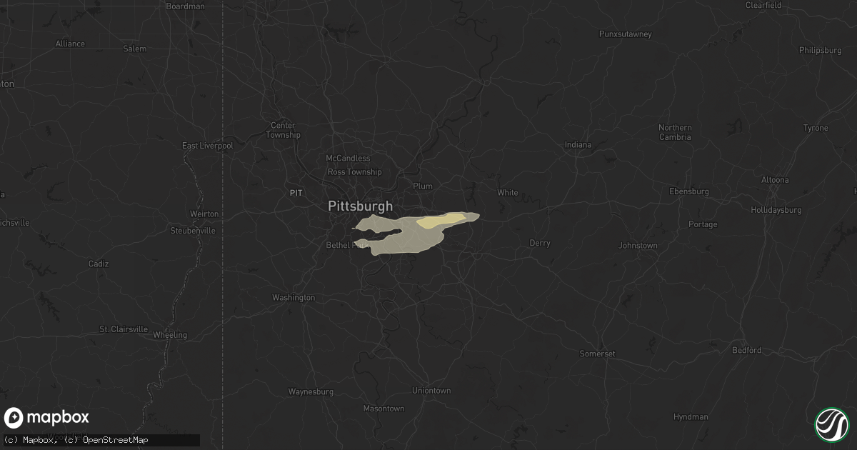 Hail map in Trafford, PA on August 22, 2017