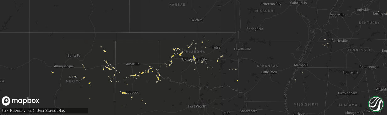 Hail map on August 22, 2017