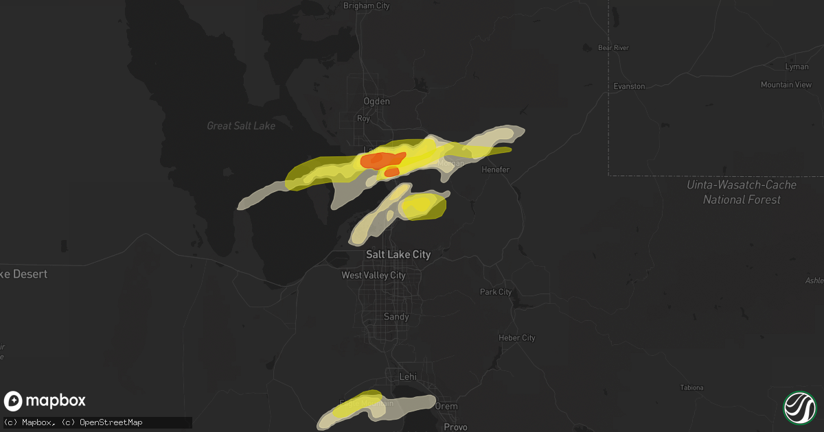 Hail map in Bountiful, UT on August 22, 2018