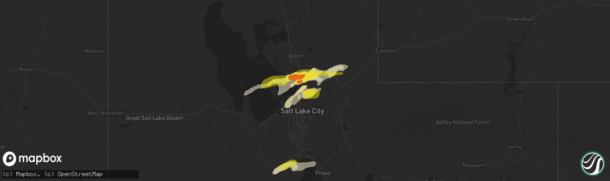 Hail map in Centerville, UT on August 22, 2018