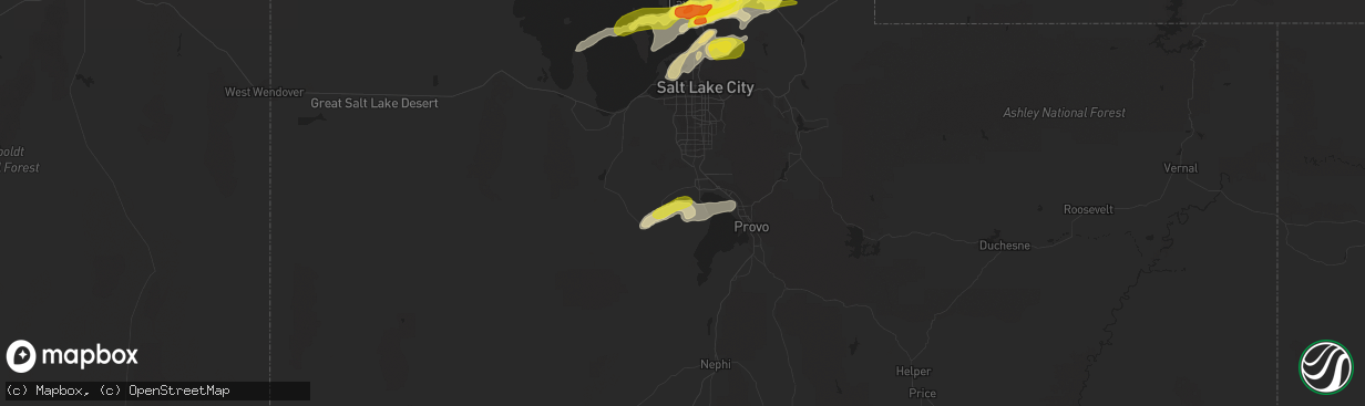 Hail map in Eagle Mountain, UT on August 22, 2018