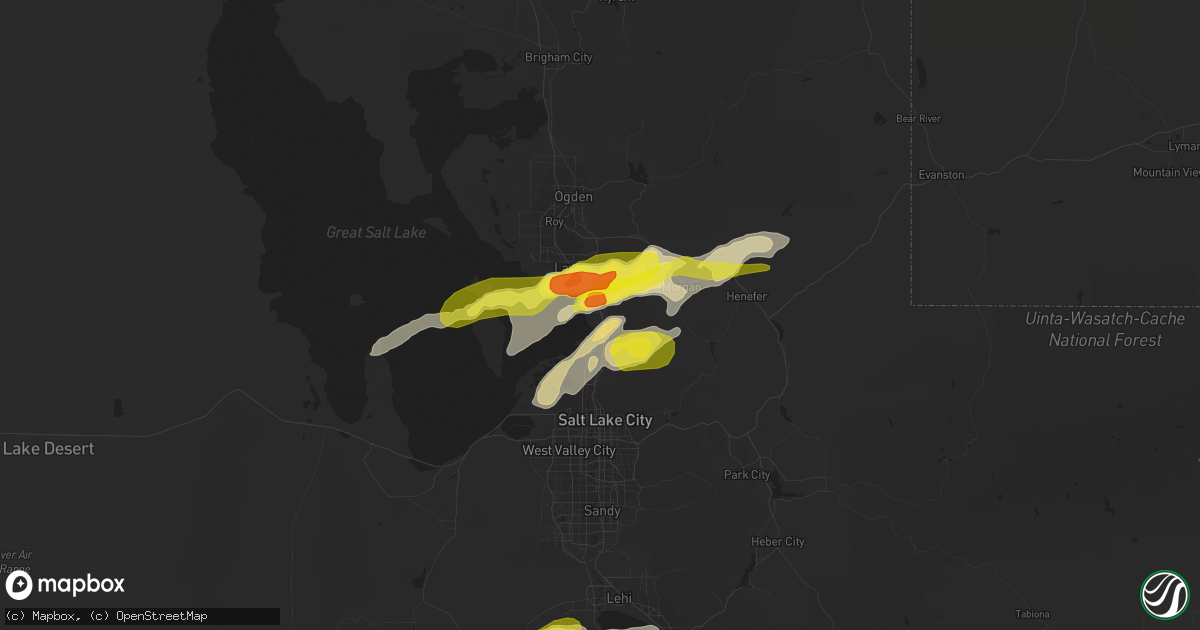 Hail map in Farmington, UT on August 22, 2018
