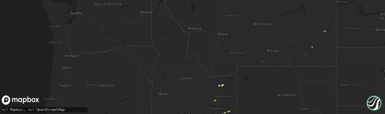 Hail map in Idaho on August 22, 2018