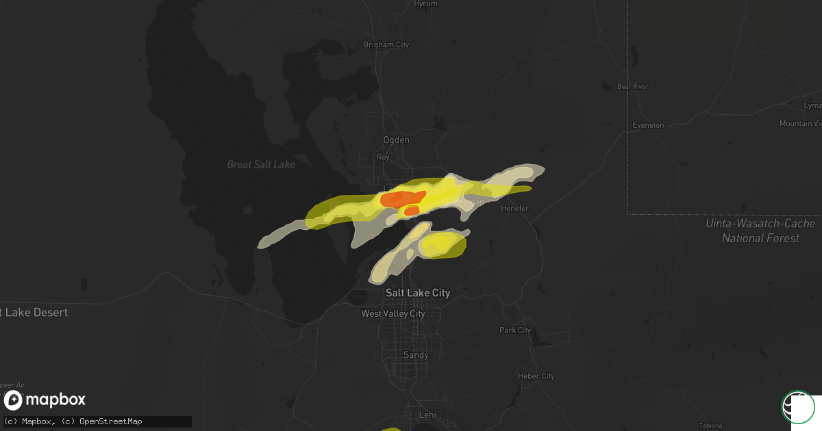 Hail map in Kaysville, UT on August 22, 2018