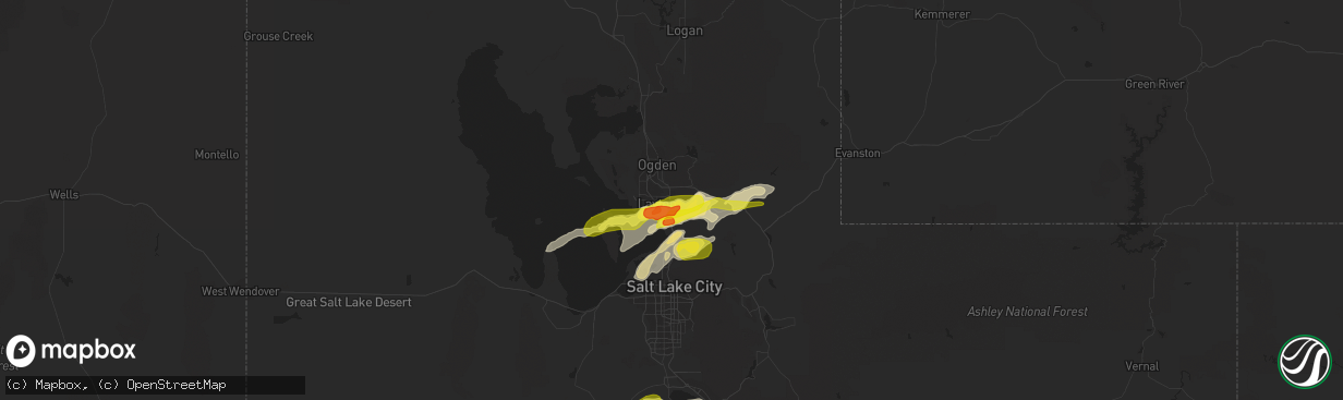 Hail map in Layton, UT on August 22, 2018