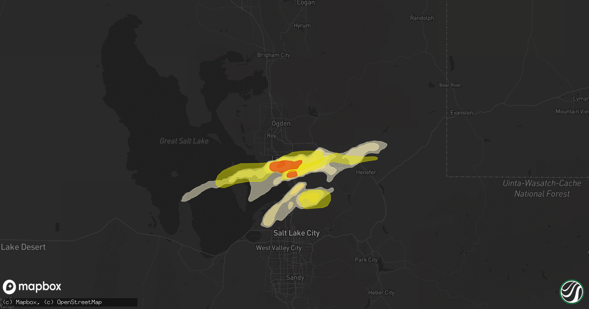 Hail map in Layton, UT on August 22, 2018