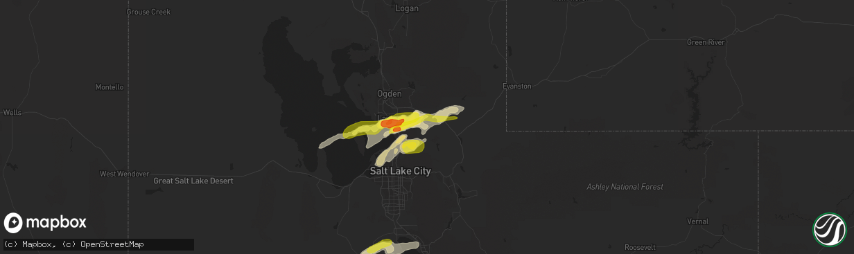 Hail map in Morgan, UT on August 22, 2018