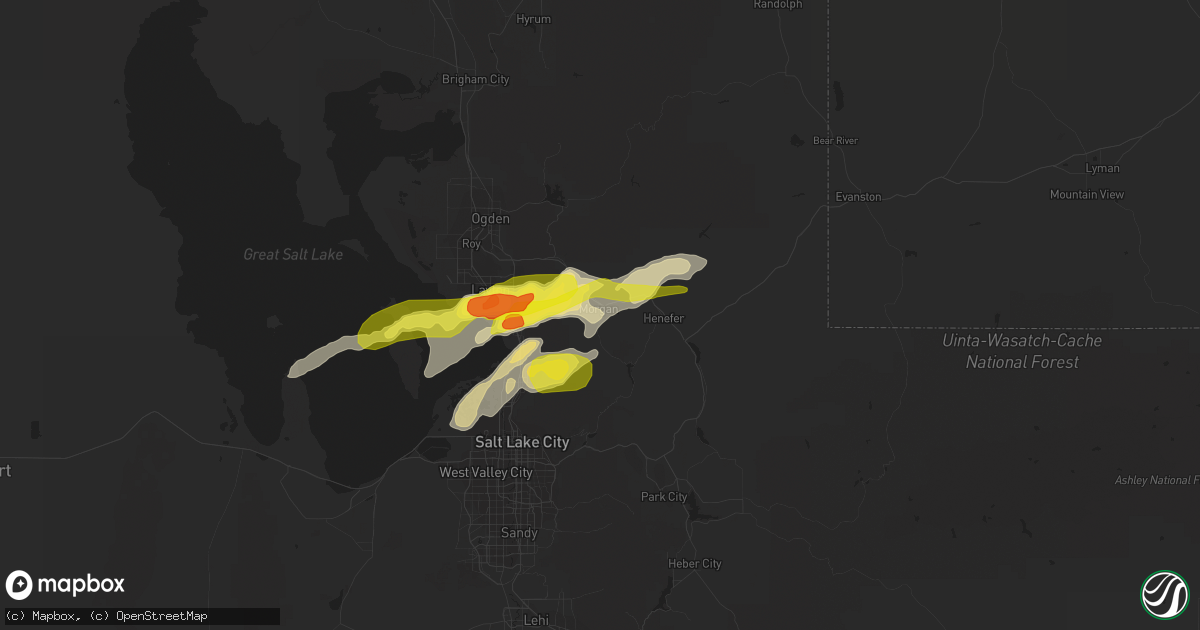Hail map in Morgan, UT on August 22, 2018