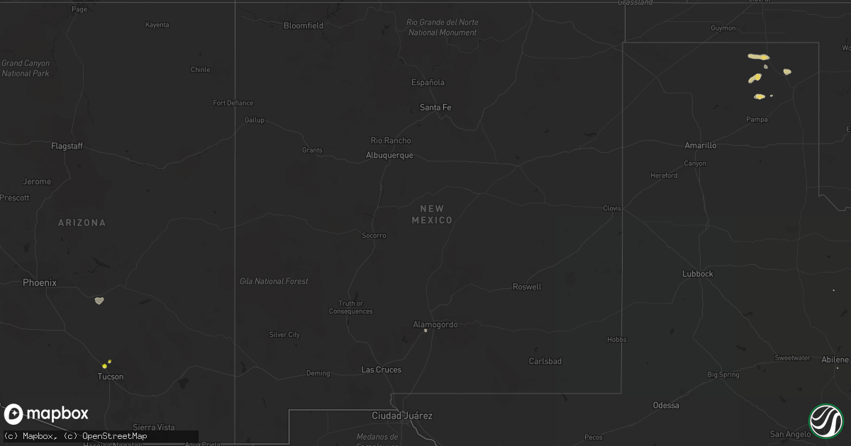 Hail map in New Mexico on August 22, 2018