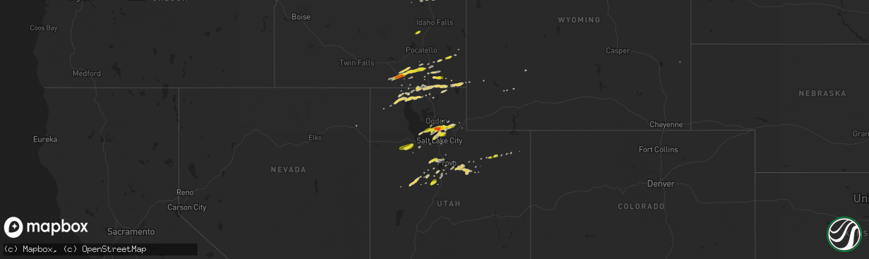 Hail map on August 22, 2018