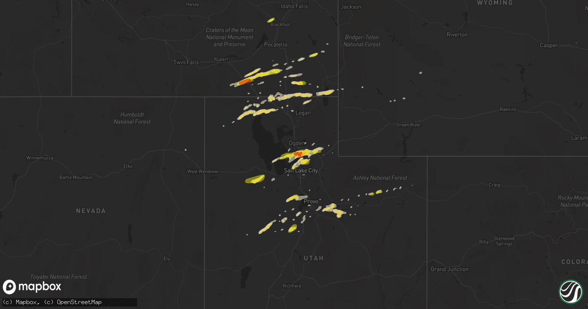 Hail map on August 22, 2018