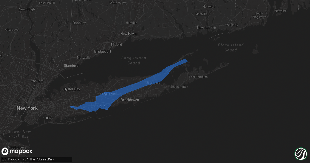 Hail map in Riverhead, NY on August 22, 2019