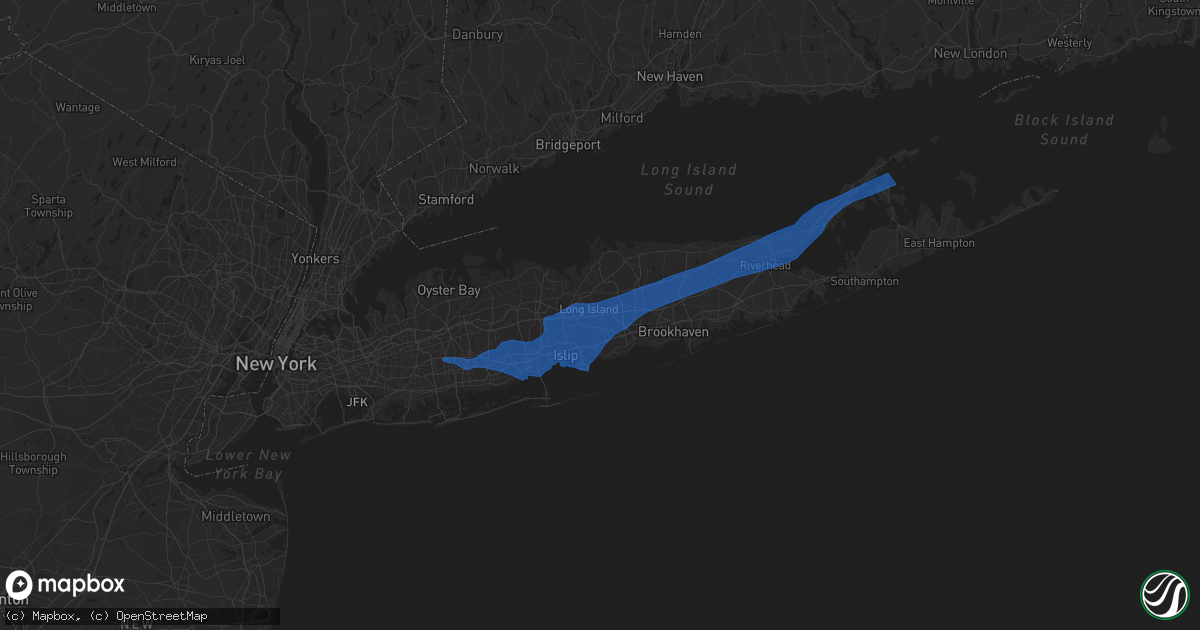 Hail map in Ronkonkoma, NY on August 22, 2019