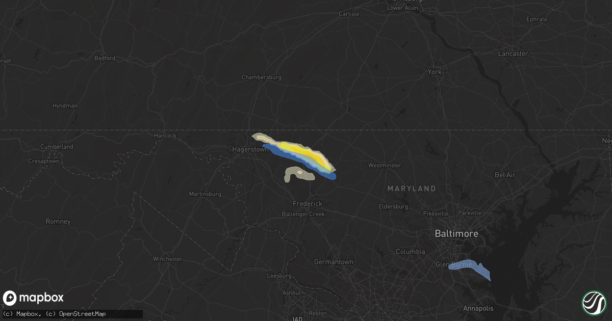 Hail map in Thurmont, MD on August 22, 2019
