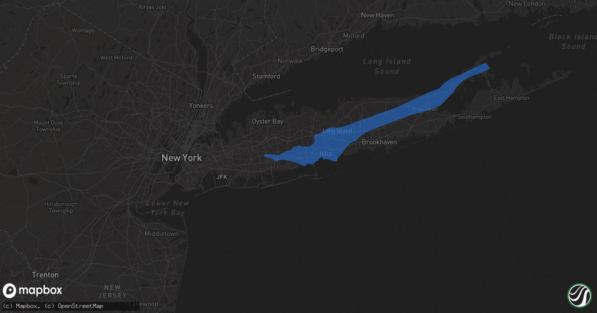 Hail map in West Babylon, NY on August 22, 2019