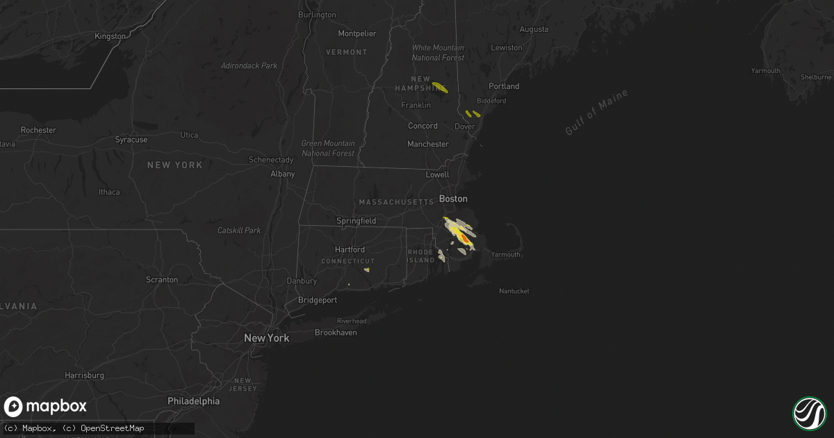 Hail map in Connecticut on August 22, 2020