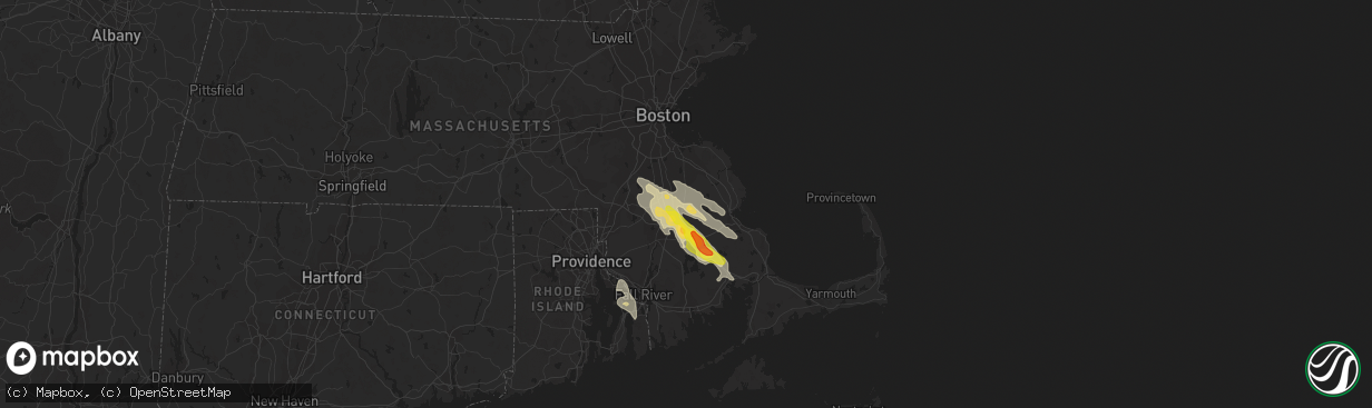Hail map in East Bridgewater, MA on August 22, 2020