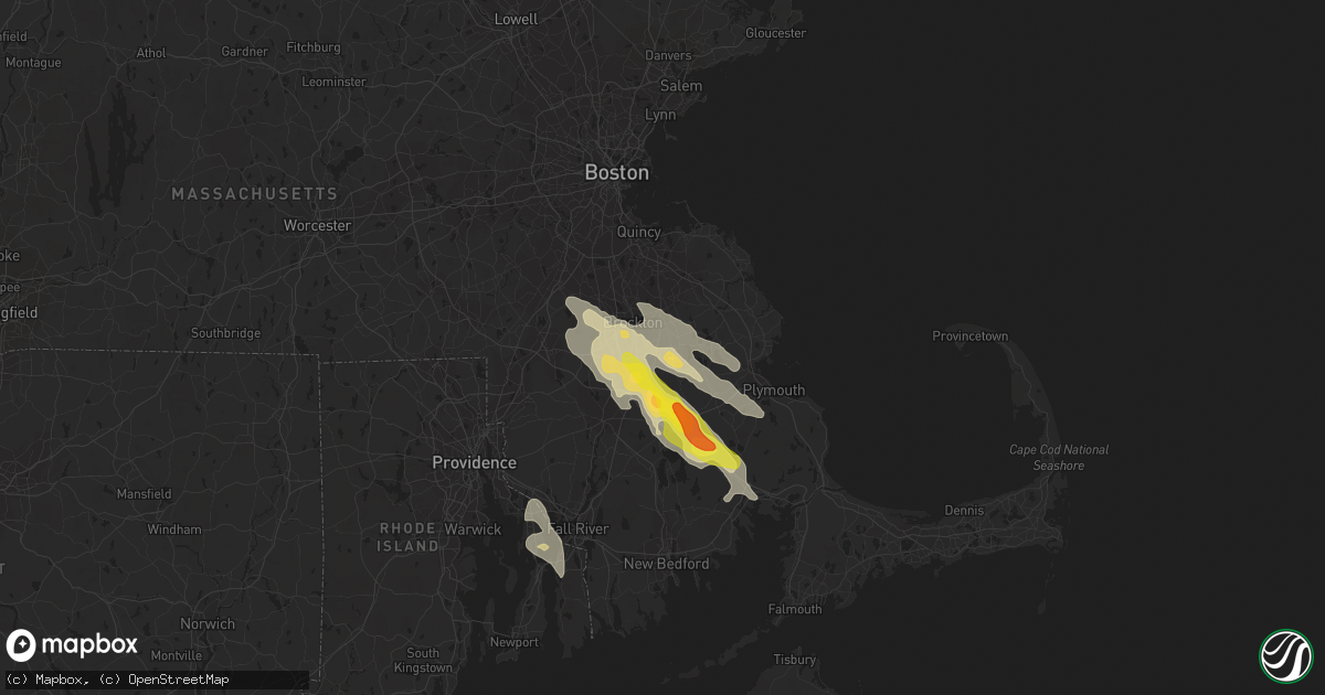 Hail map in East Bridgewater, MA on August 22, 2020