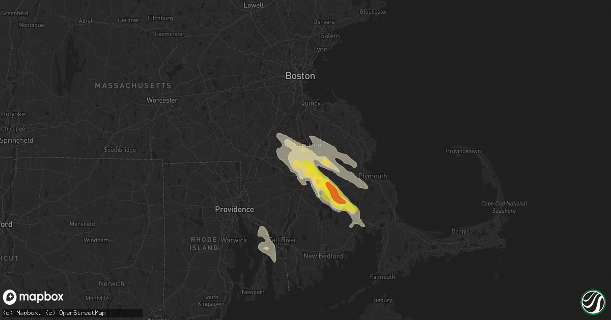 Hail map in West Bridgewater, MA on August 22, 2020