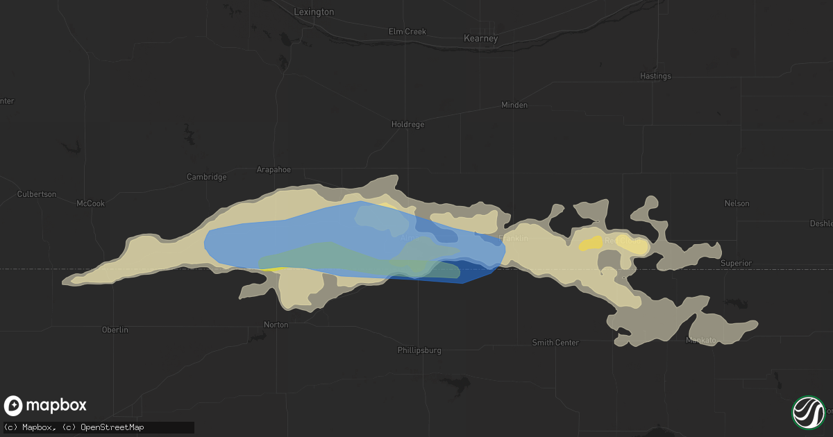 Hail map in Alma, NE on August 22, 2021