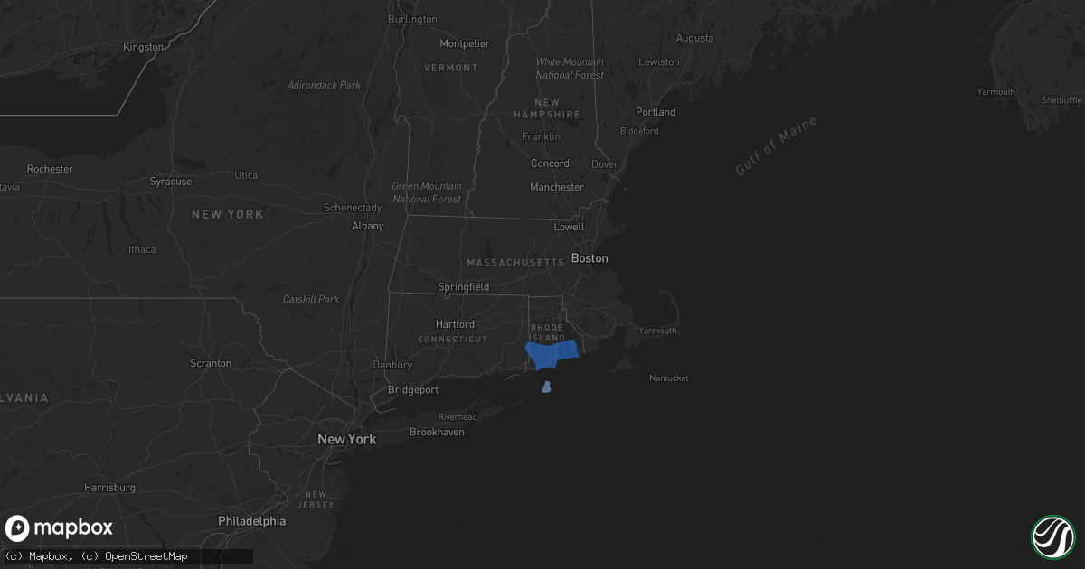 Hail map in Connecticut on August 22, 2021