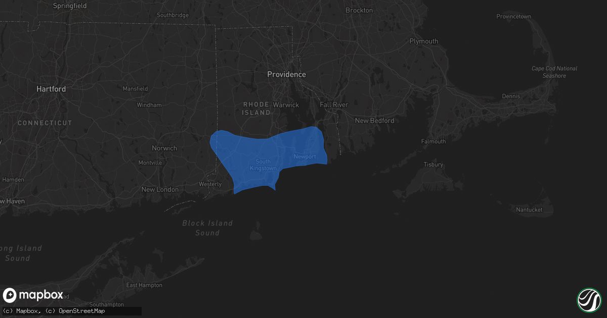 Hail map in Newport, RI on August 22, 2021