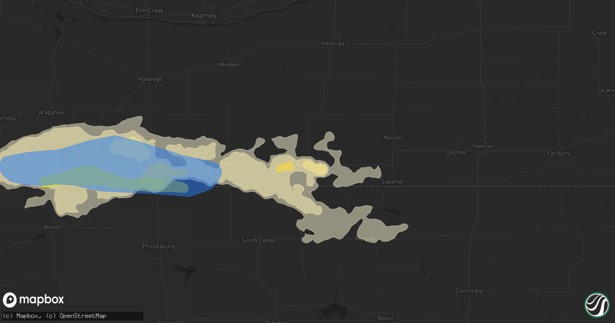 Hail map in Red Cloud, NE on August 22, 2021
