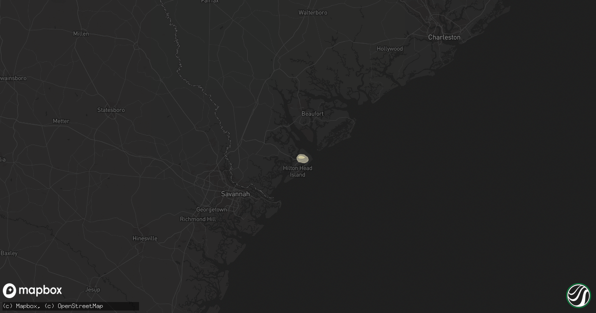 Hail map in Hilton Head Island, SC on August 22, 2022