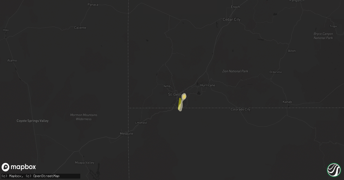 Hail map in Saint George, UT on August 22, 2022