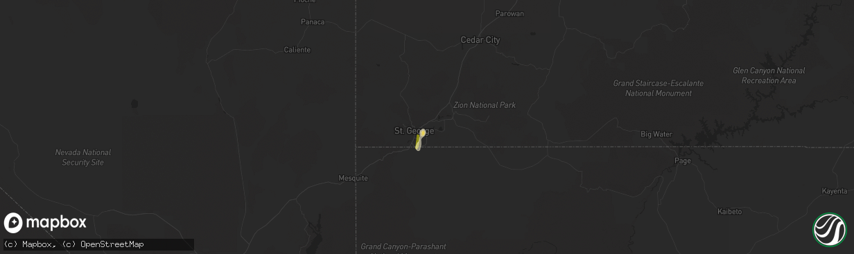 Hail map in Washington, UT on August 22, 2022