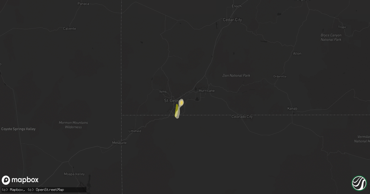 Hail map in Washington, UT on August 22, 2022