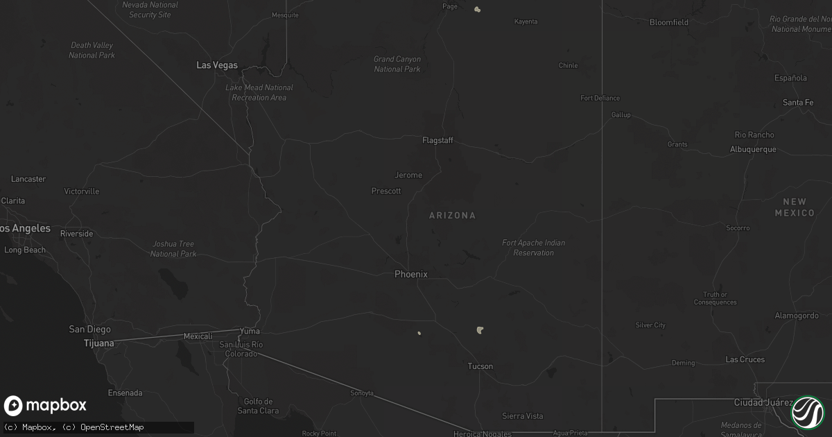 Hail map in Arizona on August 22, 2023