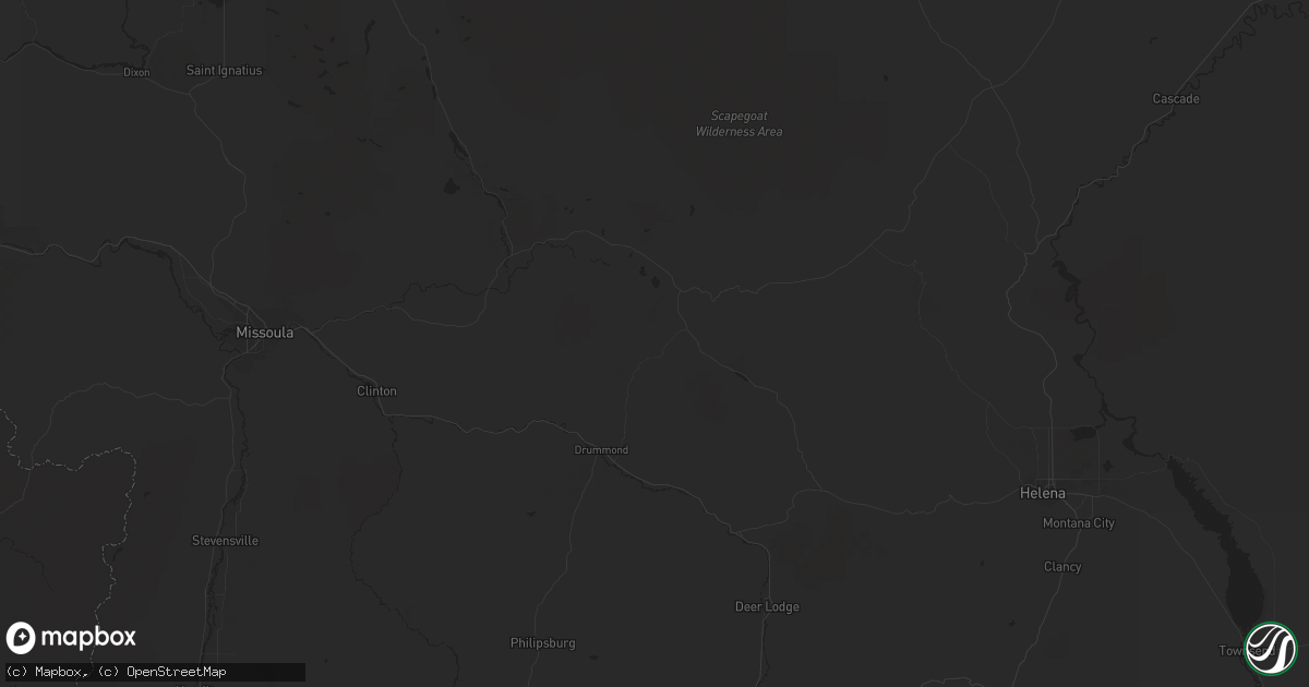 Hail map in Helmville, MT on August 22, 2023