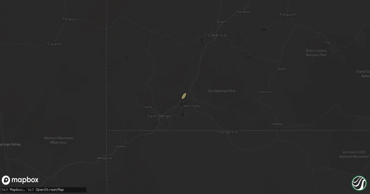 Hail map in Leeds, UT on August 22, 2023