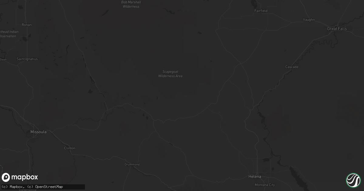 Hail map in Lincoln, MT on August 22, 2023