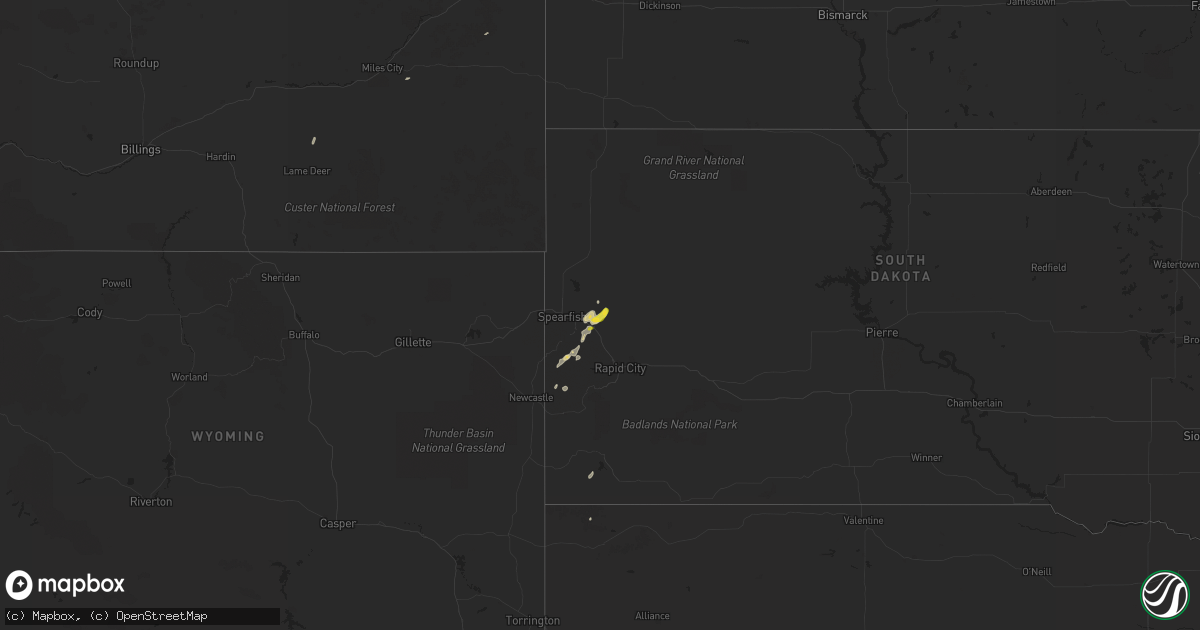 Hail map on August 22, 2023