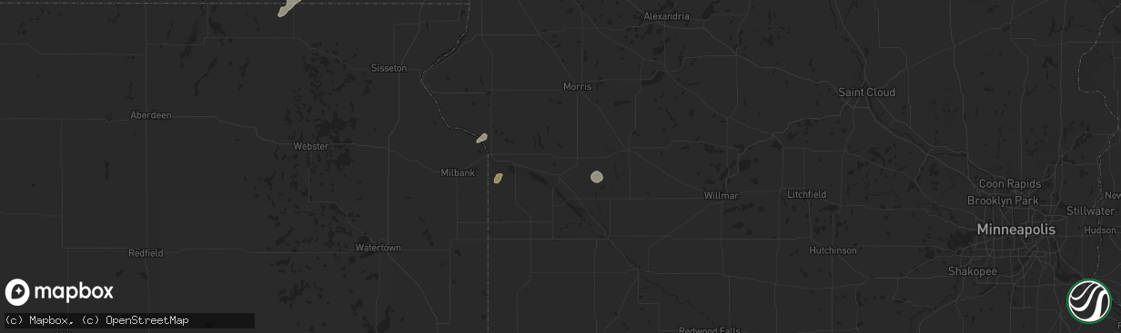 Hail map in Appleton, MN on August 22, 2024