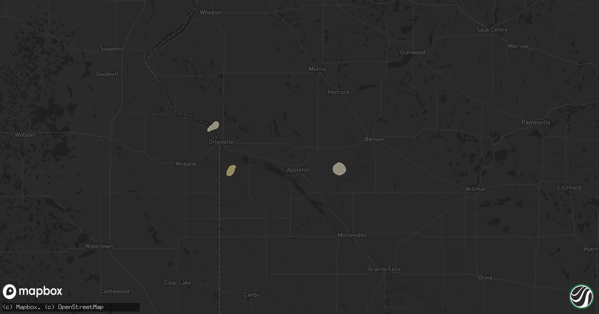 Hail map in Appleton, MN on August 22, 2024