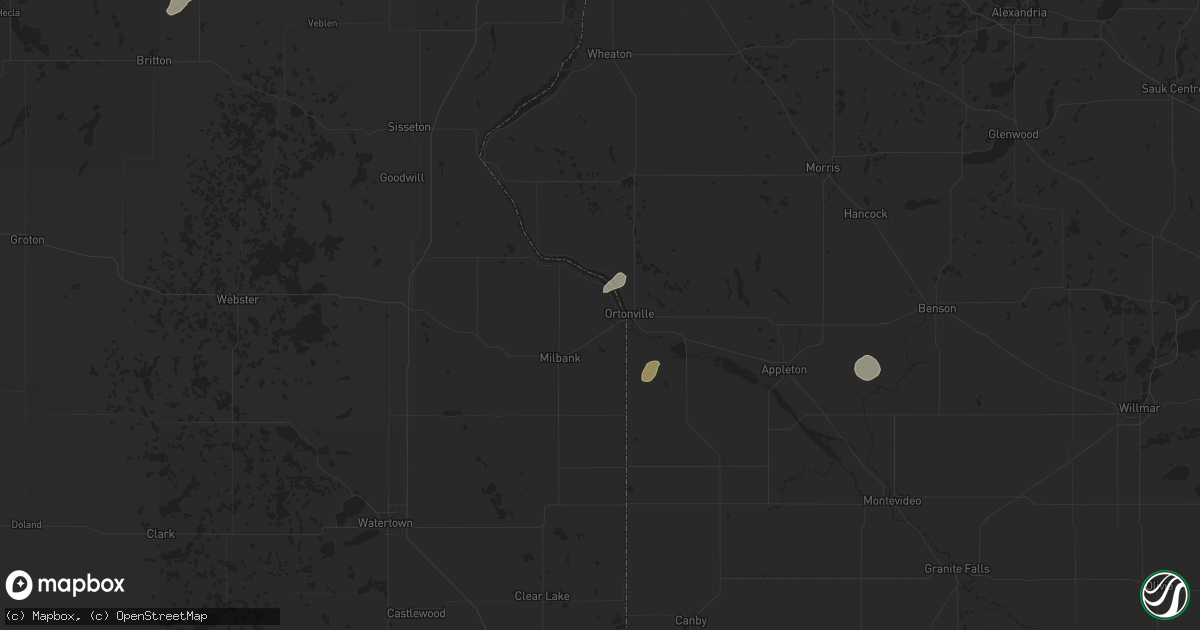 Hail map in Big Stone City, SD on August 22, 2024