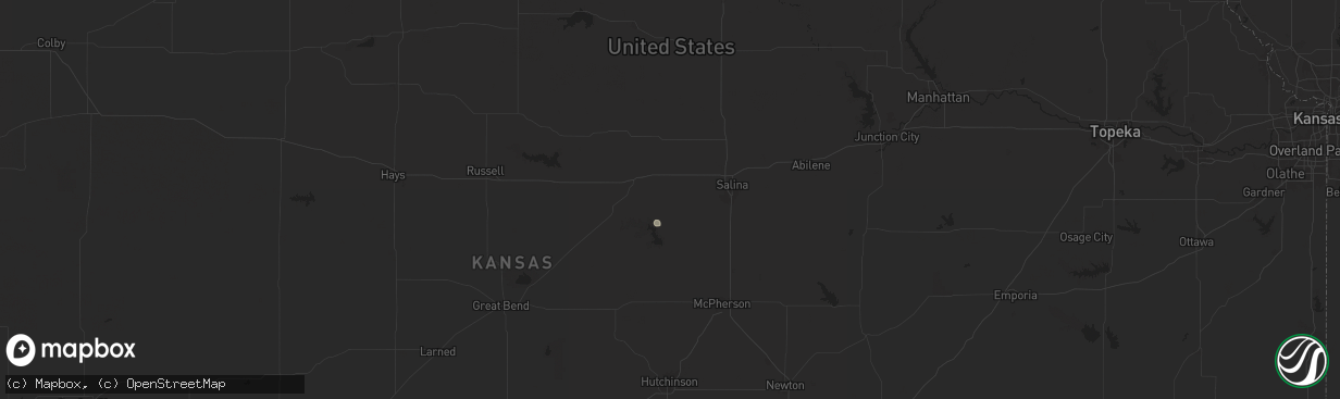 Hail map in Brookville, KS on August 22, 2024