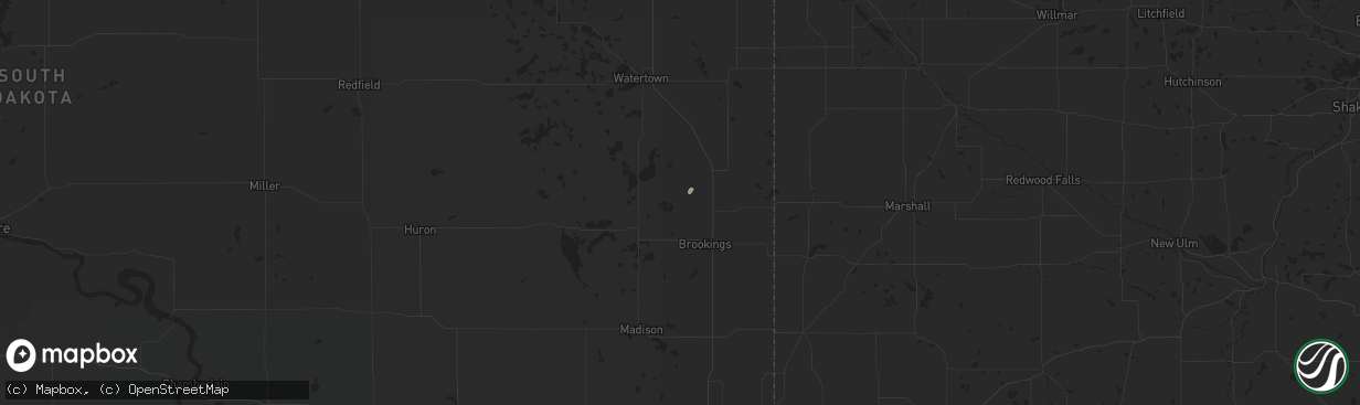 Hail map in Bruce, SD on August 22, 2024