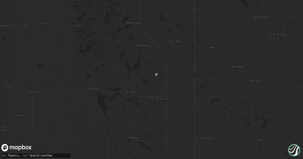 Hail map in Bruce, SD on August 22, 2024