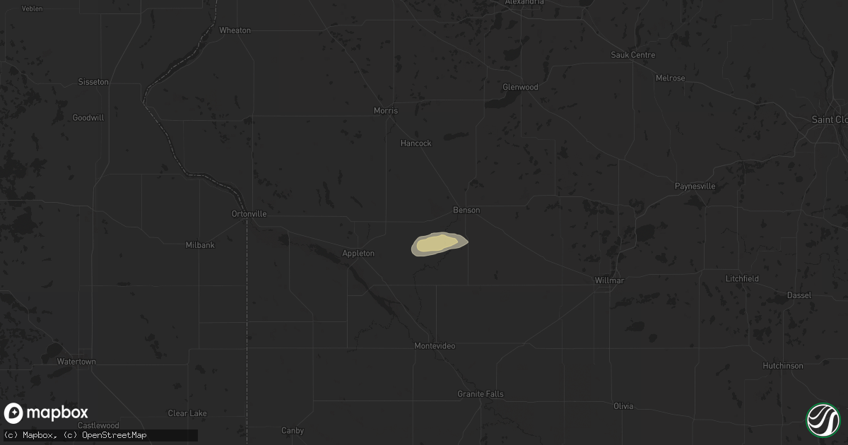 Hail map in Danvers, MN on August 22, 2024