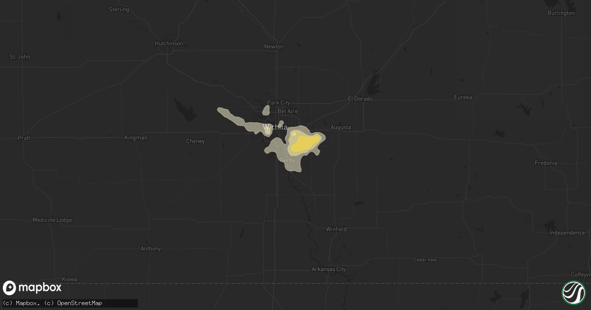 Hail map in Derby, KS on August 22, 2024