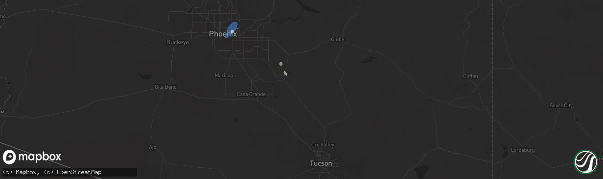 Hail map in Florence, AZ on August 22, 2024