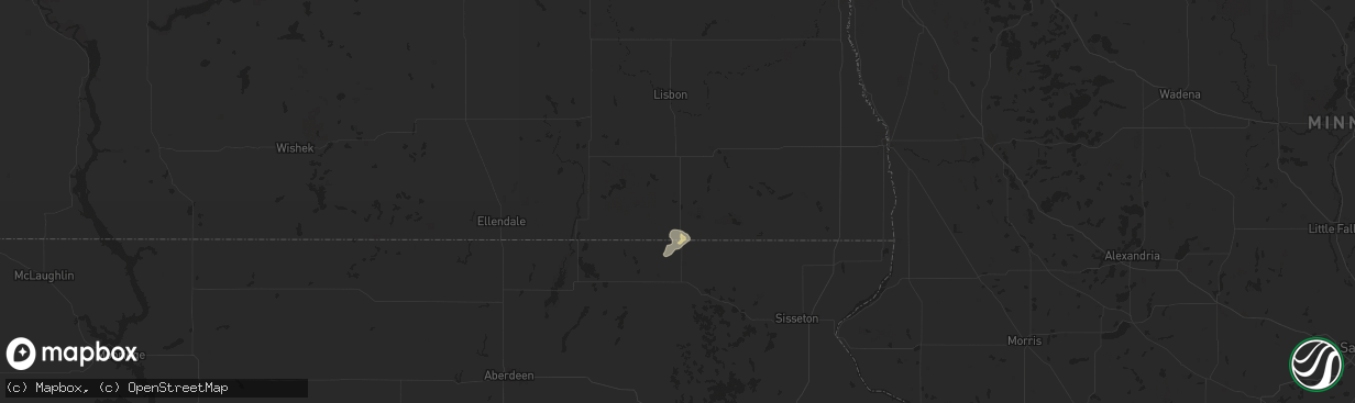 Hail map in Forman, ND on August 22, 2024