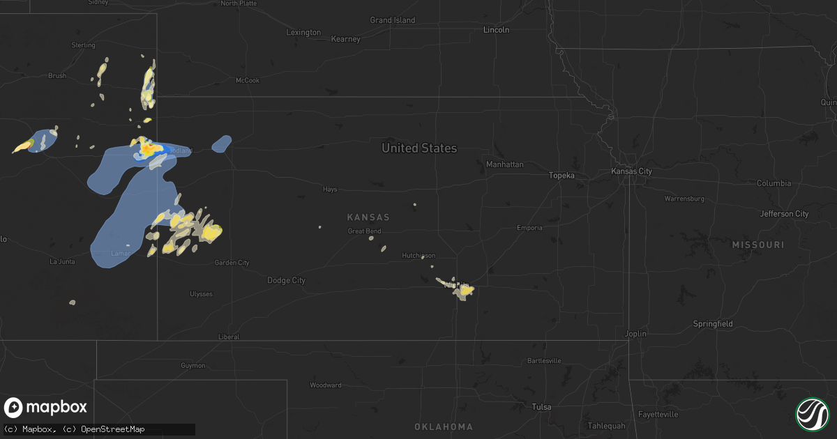 Hail map in Kansas on August 22, 2024