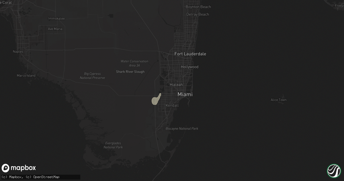 Hail map in Miami, FL on August 22, 2024